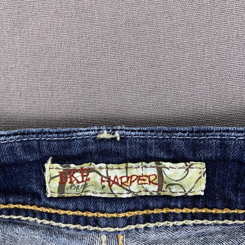 BKE Denim Short Women 28 (30) Blue Harper Distress Raw Hem Frayed Cutoff Stretch - Picture 6 of 16